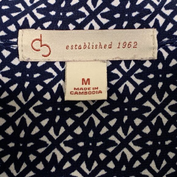 db established 1962 Women M 1/2 Button Blouse Pullover Tab Roll Sleeve Peplum - Picture 8 of 13